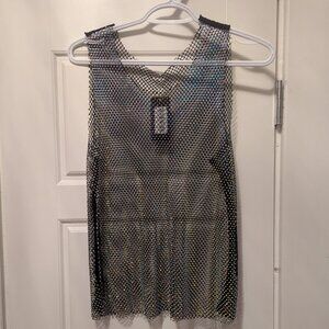 Kate Hewko Rhinestone Mesh Tank